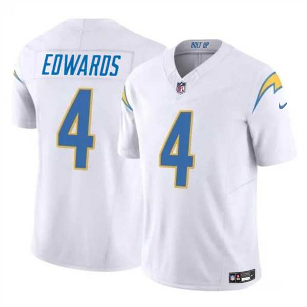 Men & Women & Youth Los Angeles Chargers #4 Gus Edwards White 2024 F.U.S.E. Vapor Limited Football Stitched Jersey